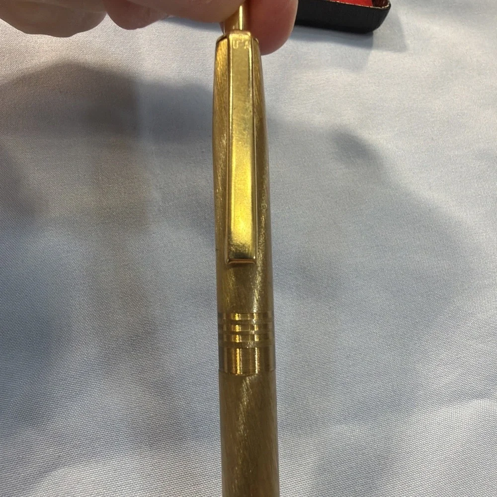 Paper Mate Pen Double‎ Heart • Gold Tone • Gold Tone Pencil With Eraser